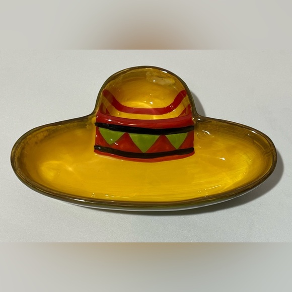 Pacific Island Creations Ceramic 2-Chili Pepper 1-Sombrero Hat Serving Dishes - Picture 3 of 16